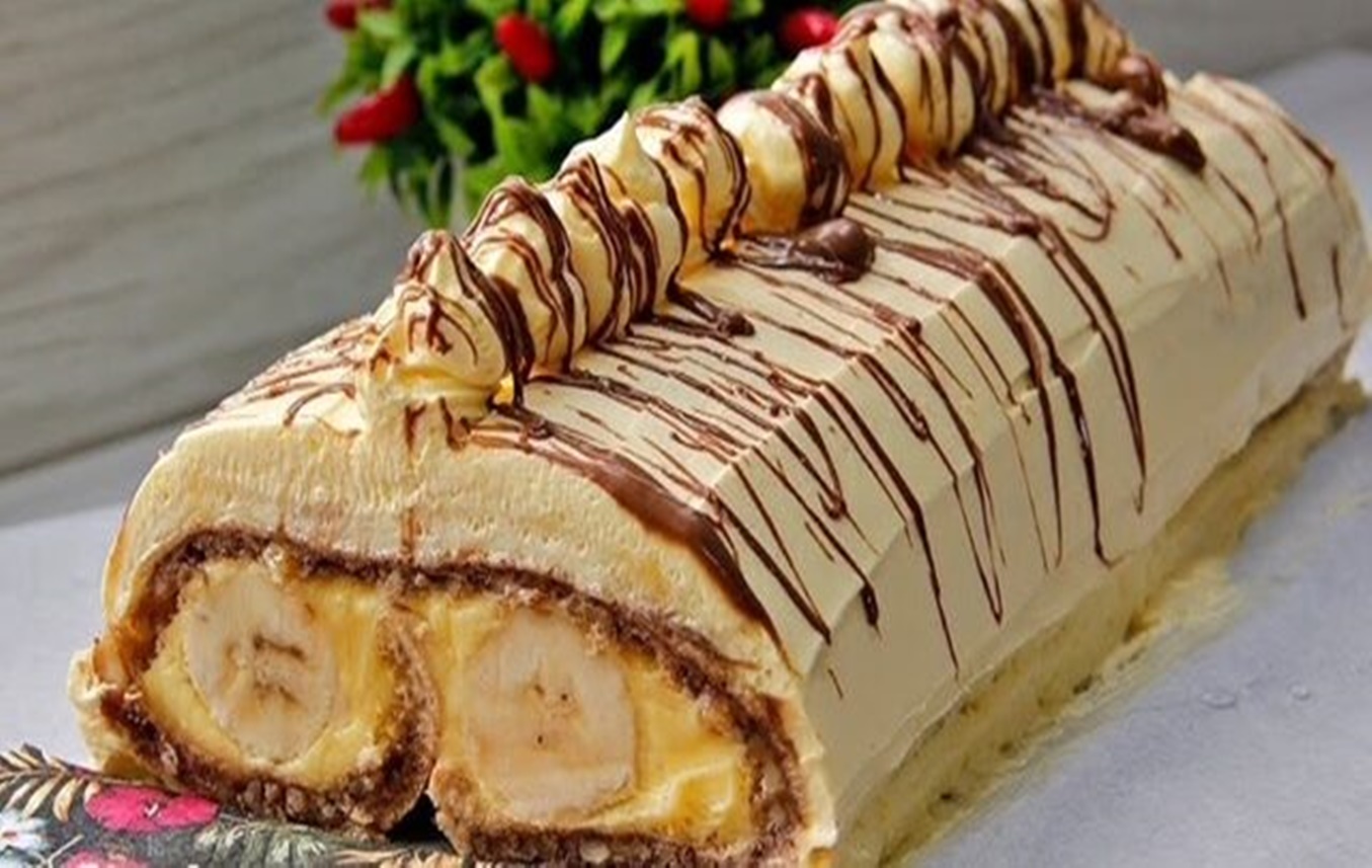 O reteta simpla si dovedita pentru un desert delicios care nu necesita prea mult efort si timp. Rulada de banane cu cremă divină